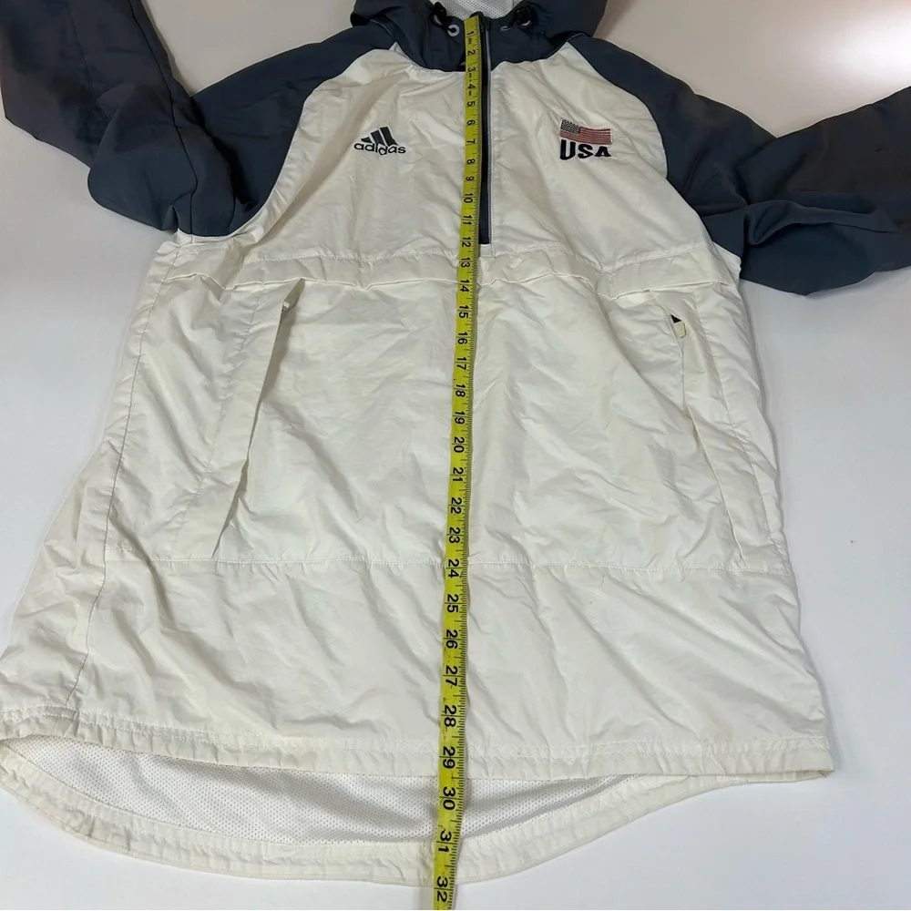 Adidas Men’s Windbreaker Lightweight Jacket Size Medium USA Gray White #2947 - Picture 6 of 11